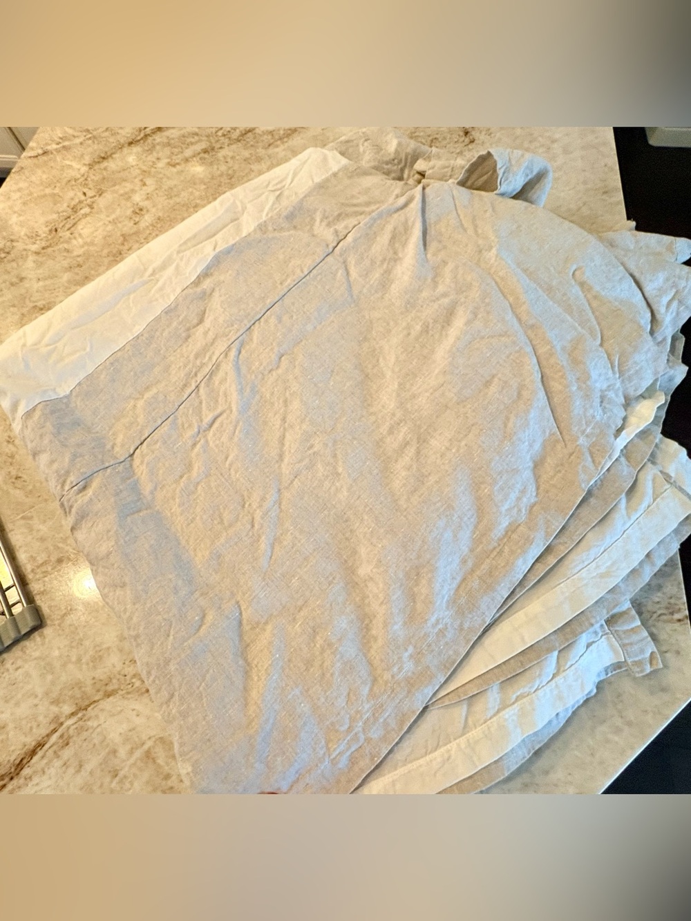 🟢 POTTERY BARN BELGIAN FLAX LINEN CAL KING BEDSKIRT IN COLOR NATURAL 🟢 - Picture 2 of 10